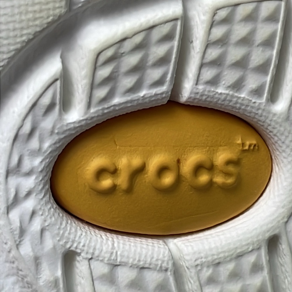 CROCS Women's Sage Green and Yellow Slip-On Clogs - Picture 10 of 11